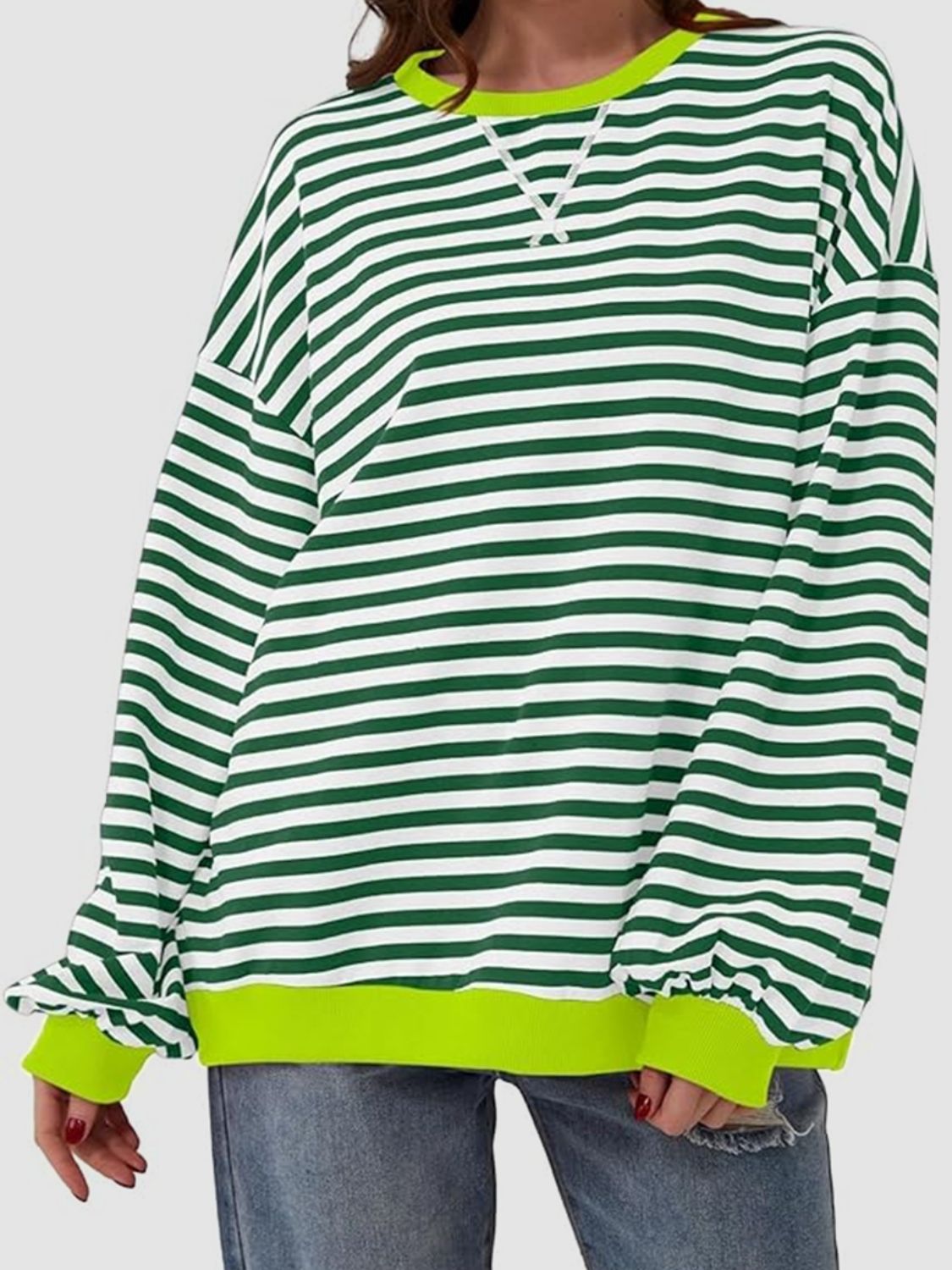 Striped Round Neck Long Sleeve T-Shirt